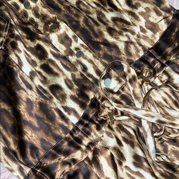Cache Leopard Print Utility Romper – Size Small - Picture 5 of 8